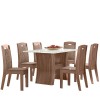 Conjunto Mesa de Jantar Bélgica 1,35 Com 6 Cadeiras Amêndoa 73B