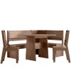Conjunto Mesa de Jantar Canto Alemão Afrodite Amêndoa 07C