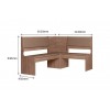 Conjunto Mesa de Jantar Canto Alemão Afrodite Amêndoa 07C