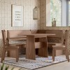 Conjunto Mesa de Jantar Canto Alemão Afrodite Amêndoa 07C