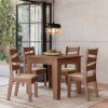 Conjunto Mesa de Jantar Itália 0,90 com 4 Cadeiras Amêndoa 51C