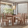 Conjunto Mesa de Jantar Itália 1,35 com 6 Cadeiras Amêndoa 51C